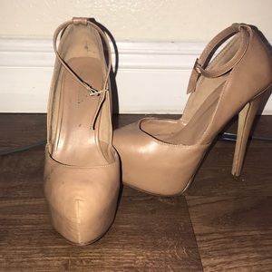 Tan high heels